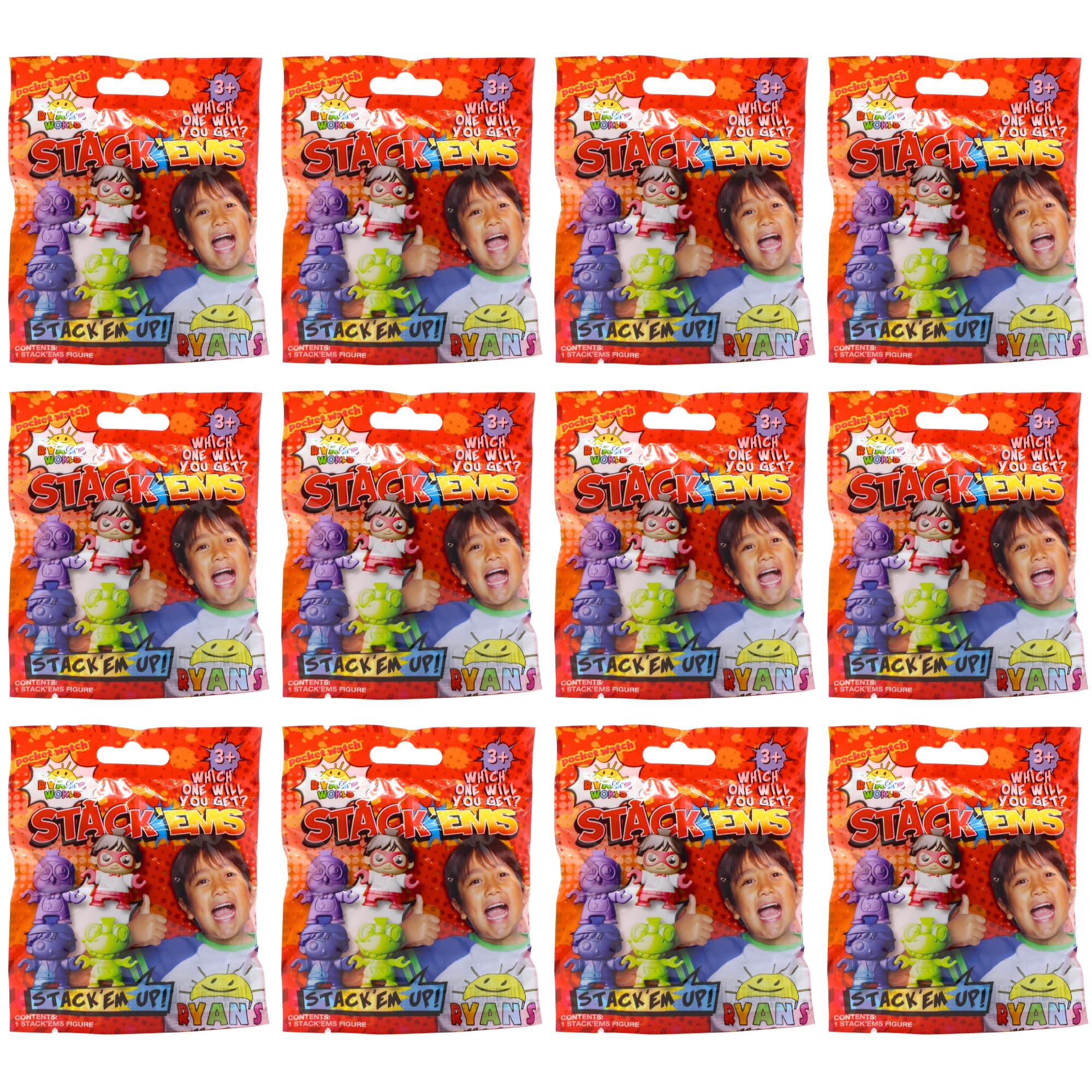 Ryan-World Stack'ems - Pocket Watch Stackable Blind Bag Figures - (Pack of 12)