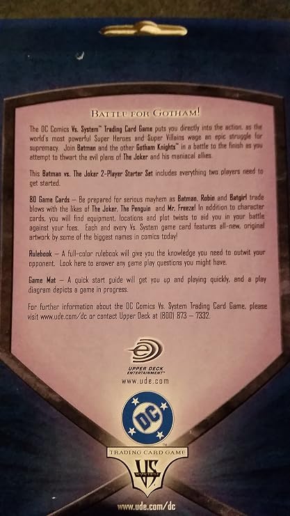 Hobby JAPAN DC VS System Trading Card Game 2-Player Starter Deck Batman vs. Joker (Ages 3+) - 2 Variant Foil Cards, Rule Booklet, Game Mat
