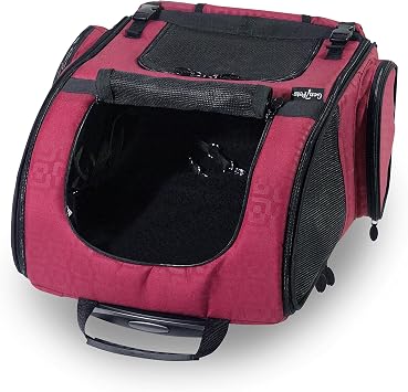 Gen7Pets Dog Carrier - Medium Red Roller Bag Pet Carrier