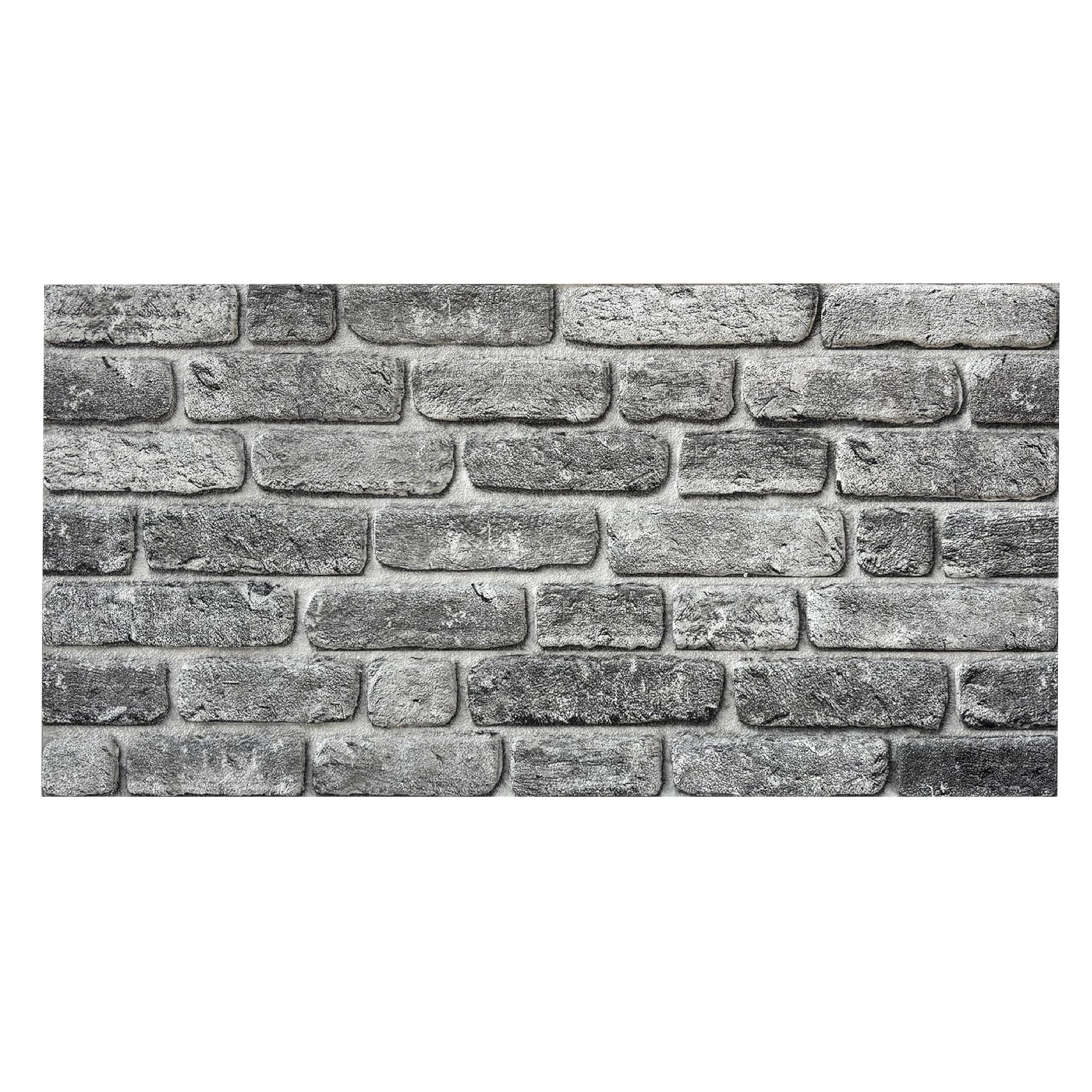 K&B Panels 3D Wall Panels, Rustic Brick Effect Styrofoam Wall Panelling Kit, Lightweight, Easy to Install, Dual Insulation to Reduce Acoustic Noise, Indoor & Outdoor (Rustic Grey) (1 Panel) — image 1