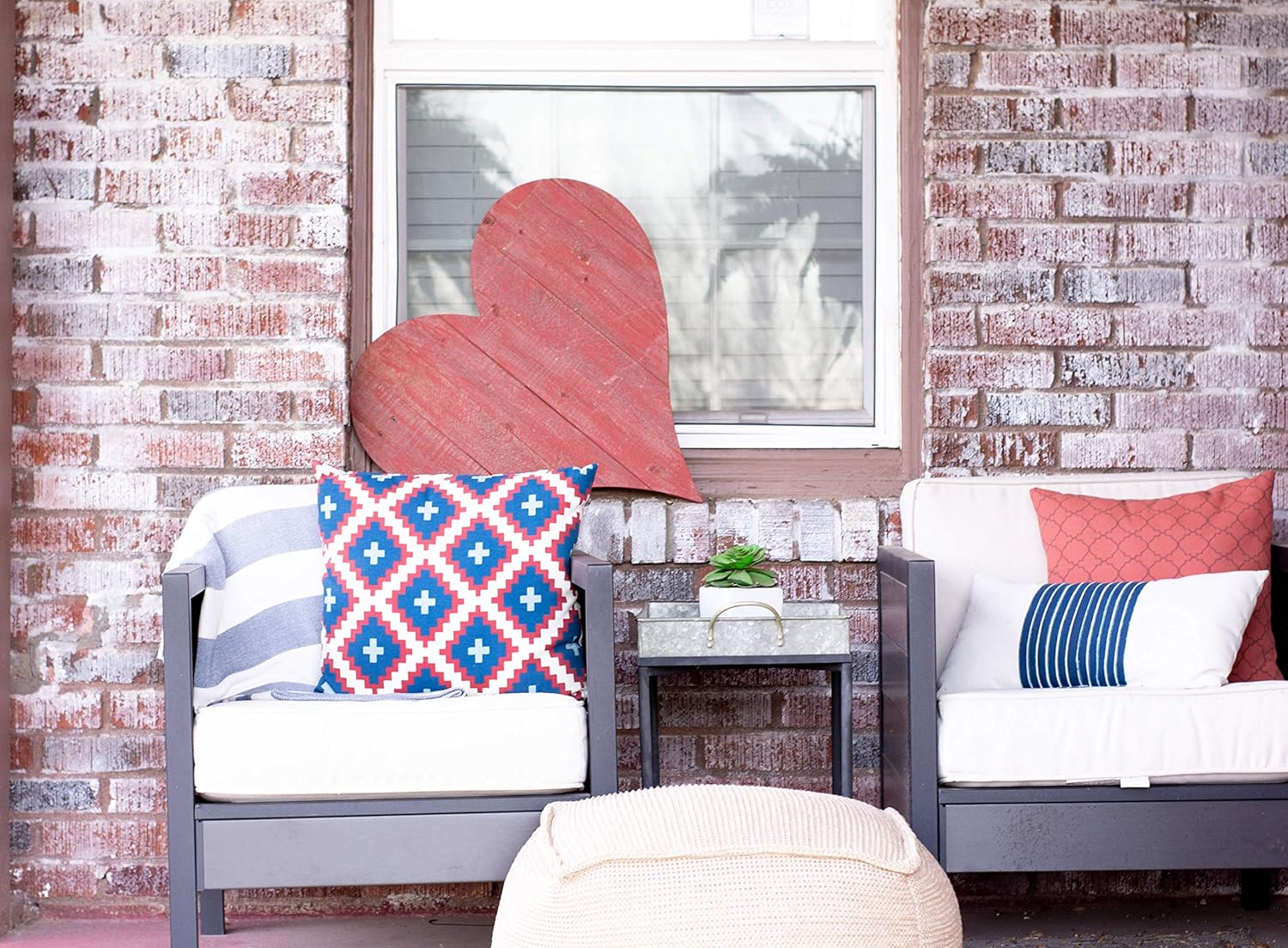 Wooden Heart Wall Decor – 24” Wooden Hearts Decor in Rustic Handmade Design – Home Decor Accents From Upcycled Wood - Unique Nature Friendly Heart Shaped Centerpieces for Table & Customizable Craft