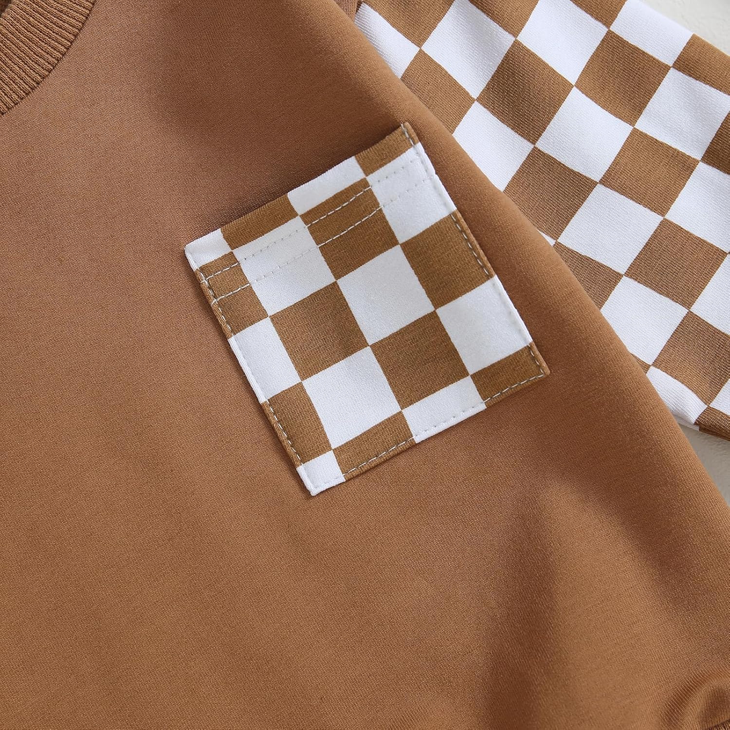 Karuedoo Baby Boy Girl Fall Outfits Checkered Plaid Pullover Sweatshirt Top Pants Set Trendy Toddler Checkerboard Outfit - Image 6