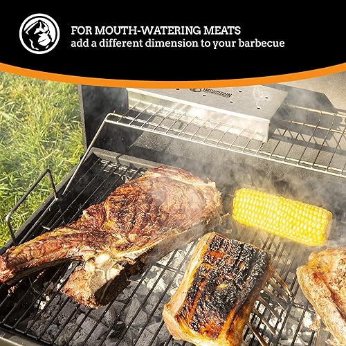 Miniatura 6 de Mountain Grillers Caja para ahumar barbacoa - Caja de acero inoxidable para astillas de madera - Ideal para parrillas de gas y carbón - Accesorios