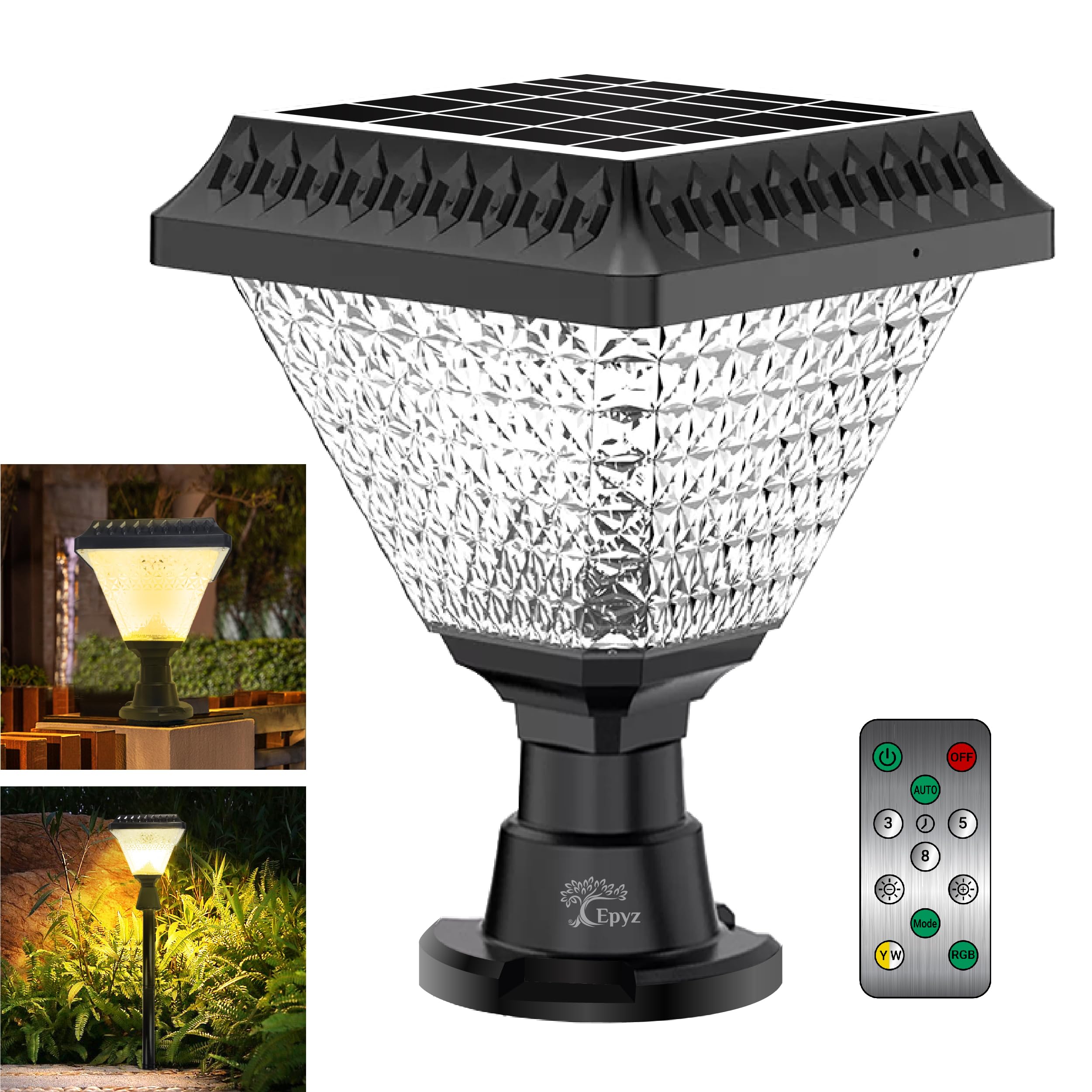 Epyz Solar Gate Pillar Light Outdoor Square Shape with 34 LEDs, 2W Solar Panel, 2000mah Battery, 3 Type of Lights, Application for Fence, Garden, Wall, Outdoor (Square, Multicolor) (B0B45YFC2G) Amazon Price History, Amazon Price Tracker