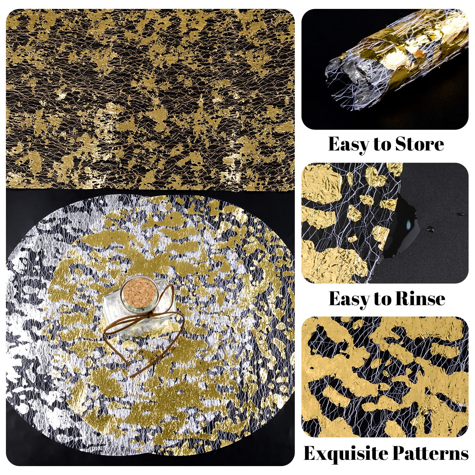 Set 11 Tovagliette USA E Getta Dorate Con Paillettes Glitter - Tappetini Rotondi In Lamina Oro 33 Cm, Per Feste, Matrimoni E Decorazioni Tavola