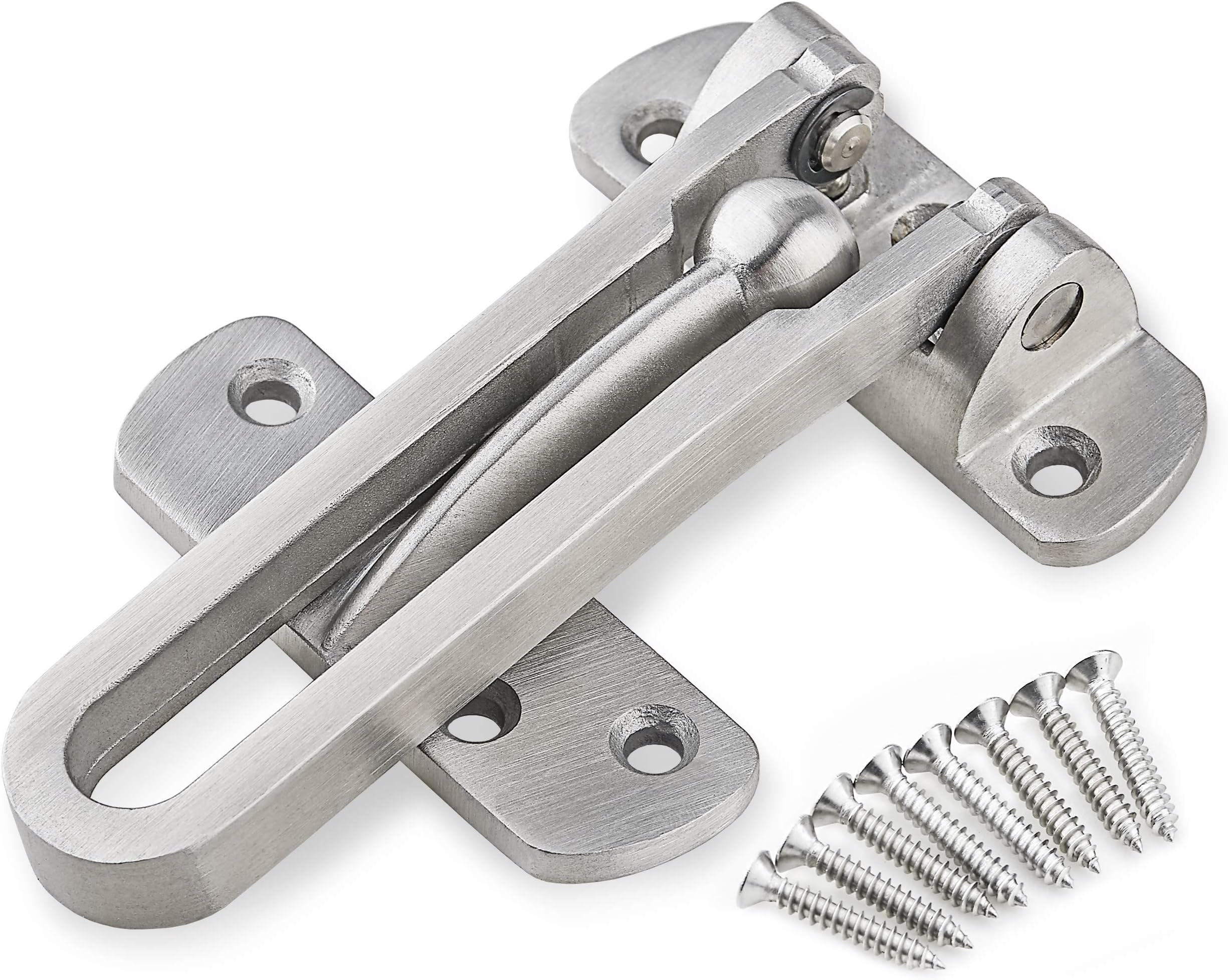 Earl DiamondEarl Diamond Stainless Steel Heavy Duty Solid Swing Bar Lock as Secondary Door Lock Security Latch Guard Clasp (Satin Nickel)