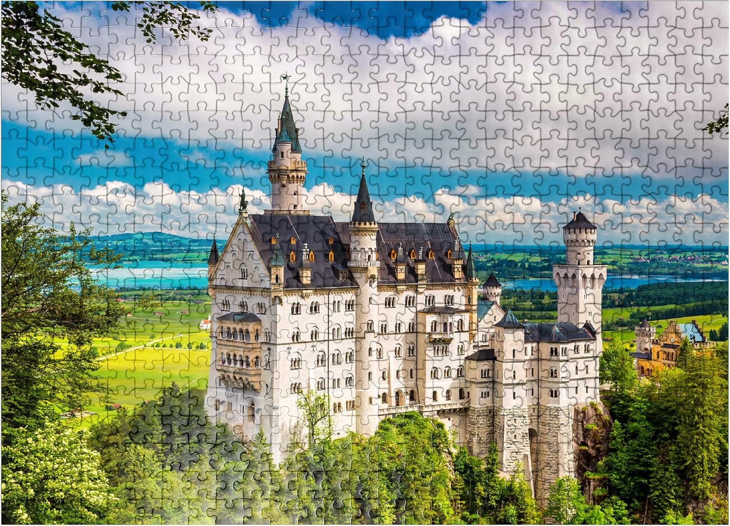 MyPuzzle Neuschwanstein Castle On A Summer Day in Germany - Premium 500 Piece Jigsaw Puzzle for Adults