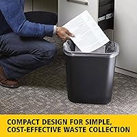 Vista 3 de Papelera/Cubo de basura Rubbermaid Commercial Products, 7 galones/28 cuartos de galón, color negro, de plástico, para dormitorio/baño/oficina, cabe