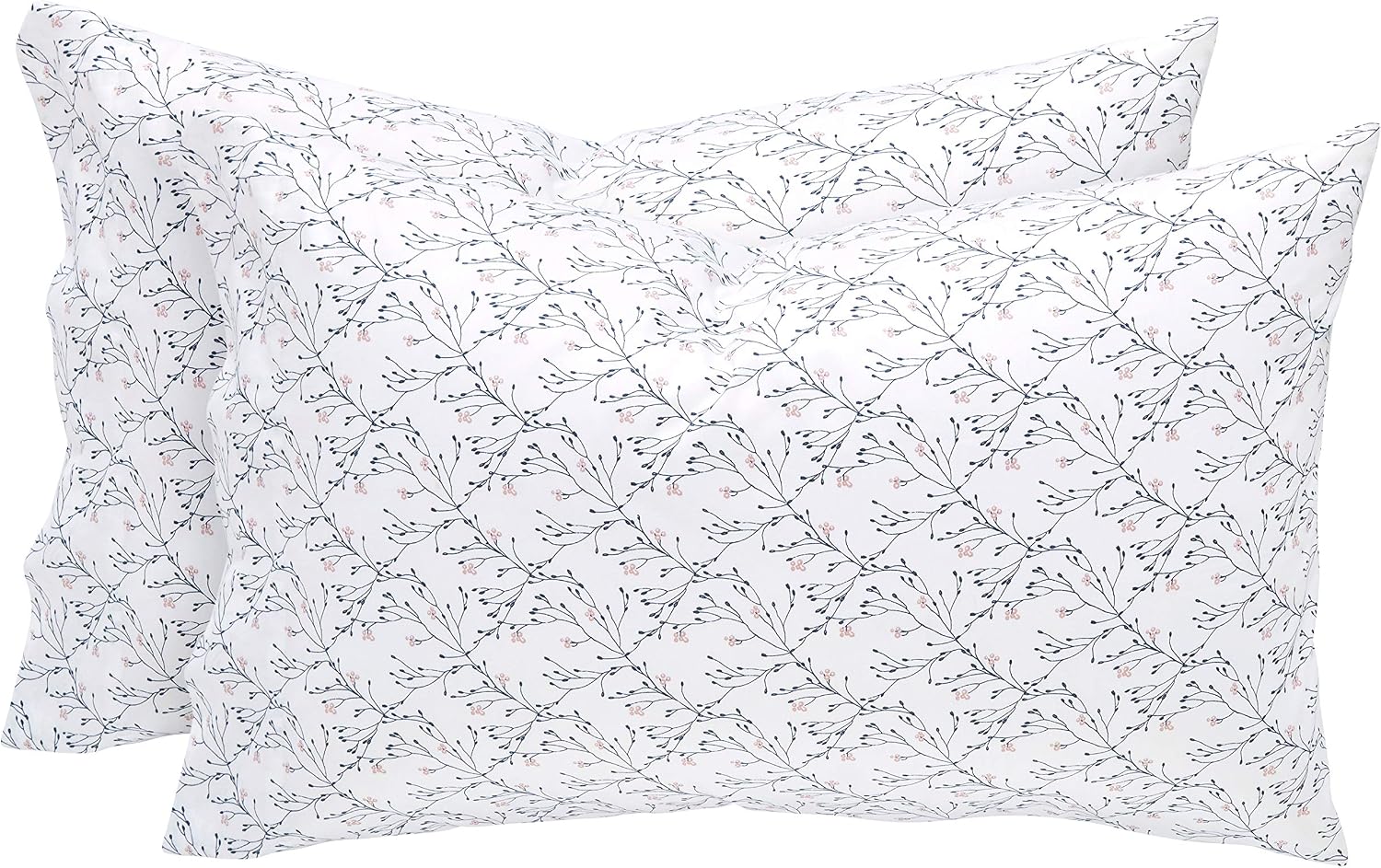 Amazon Brand – Stone & Beam Remy 100% Cotton Sateen Pillowcase Set, Set of 2, Standard, Regatta