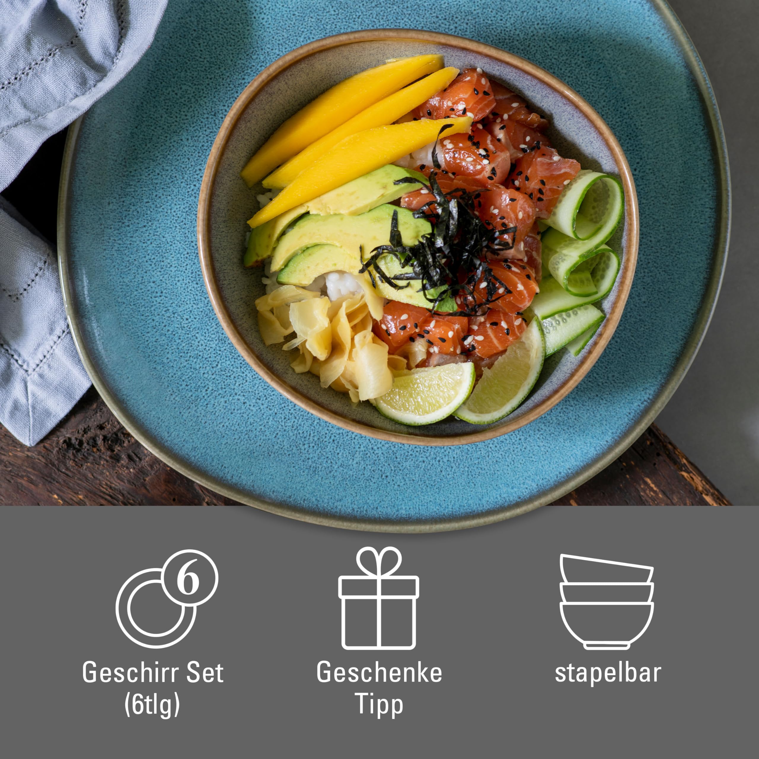 like. by Villeroy & Boch Lave glacé Set Petit-Dejeuner 6pcs
