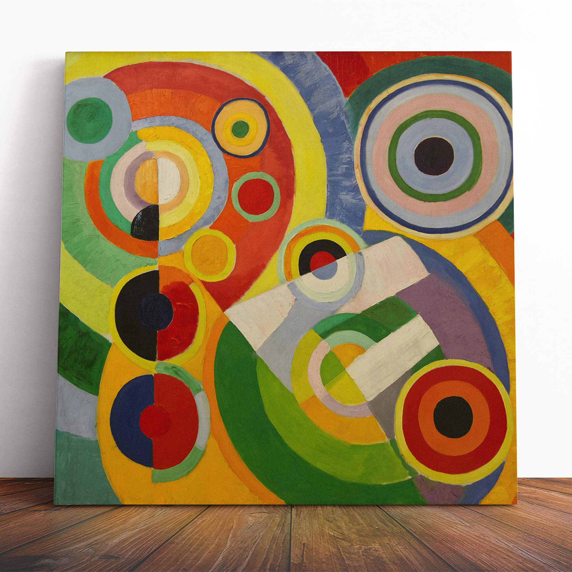 Robert Delaunay Rhythm Canvas Print | Gallery Wrapped 30mm Frame Wall Art | 20x20 inches | Ready to Hang | Contemporary Picture | Living Room Bedroom Lounge Office