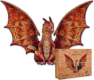 Comprar Active Puzzles – Puzzle Dragón de Fuego 30 x 38 cm 210 Piezas | Adultos | Rompecabezas de Madera de Dragones y Dinosaurios, Cortado a Láser, Sostenible y Ecológico, Acabado Premium