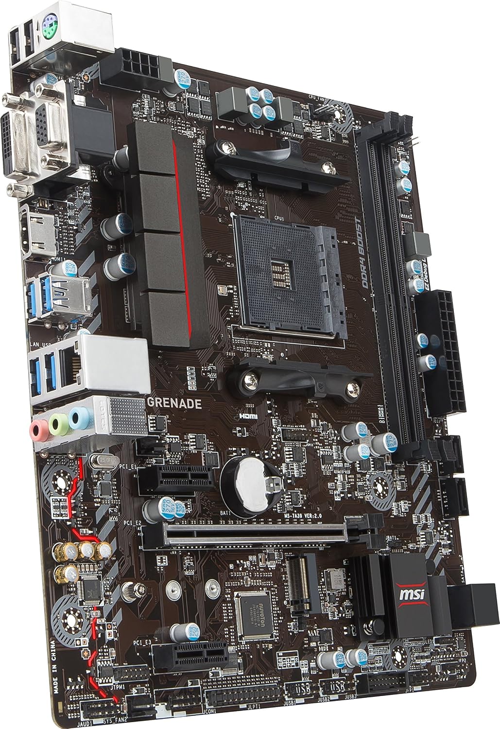 MSI Gaming AMD Ryzen A320 DDR4 VR Ready HDMI USB 3 micro-ATX Motherboard (A320M GRENADE)