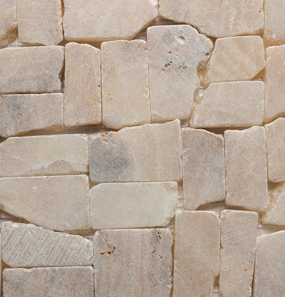 CNK Tile Mixed Quartz Mosaic Pebble Tile - 12 x 12 Polished Natural Stone for Showers Bathrooms Kitchens Backsplashes & Landscaping - Durable Weather-Resistant and Easy to Maintain - Pack of 1
