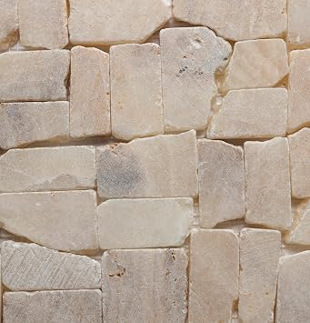 CNK Tile Mixed Quartz Mosaic Pebble Tile - 12 x 12 Polished Natural Stone for Showers Bathrooms Kitchens Backsplashes & Landscaping - Durable Weather-Resistant and Easy to Maintain - Pack of 1
