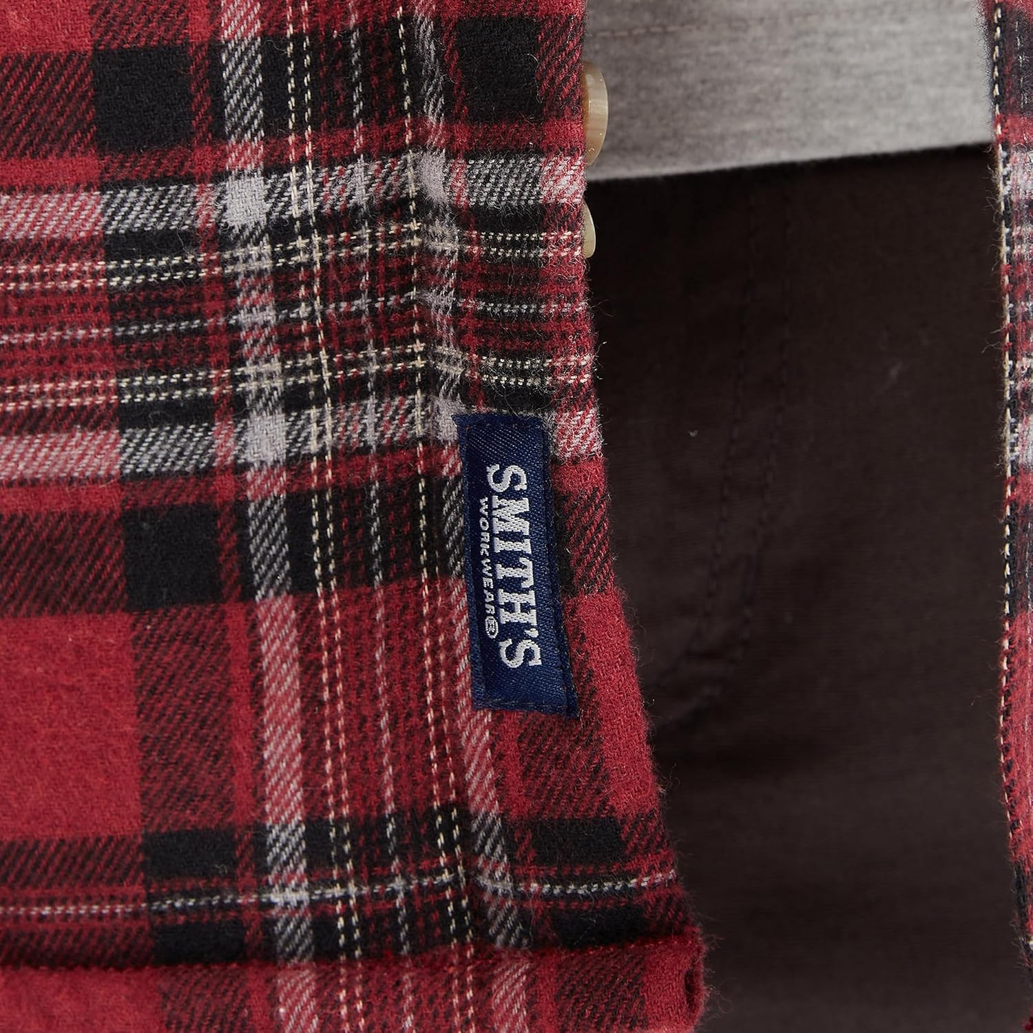 Smith's Workwear Mens Big Men's Sherpa-Lined Flannel Shirt Jacket - Image 6