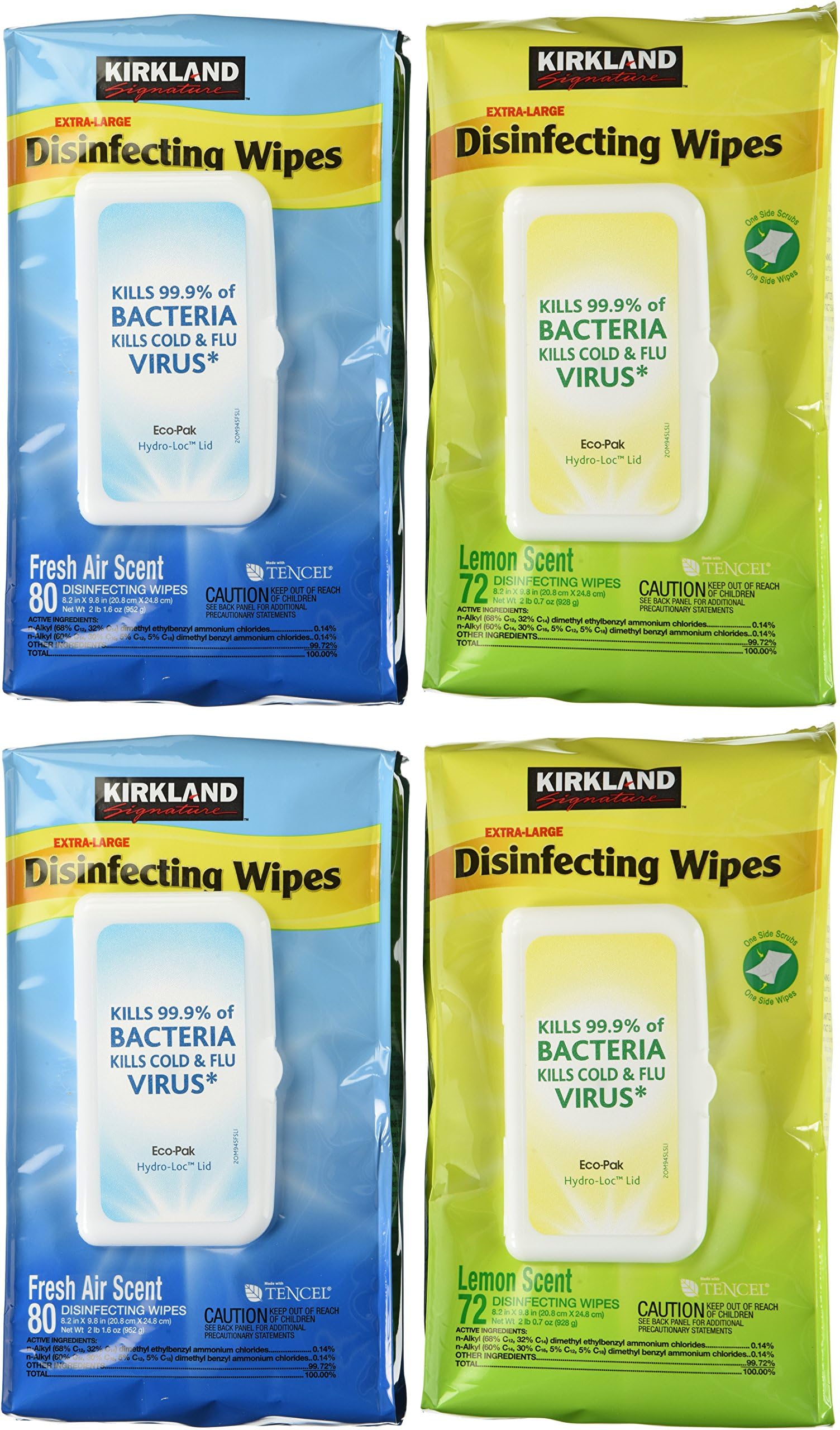 Signature U691270C Disinfecting Wipes, Extra Large (Pack of 4)