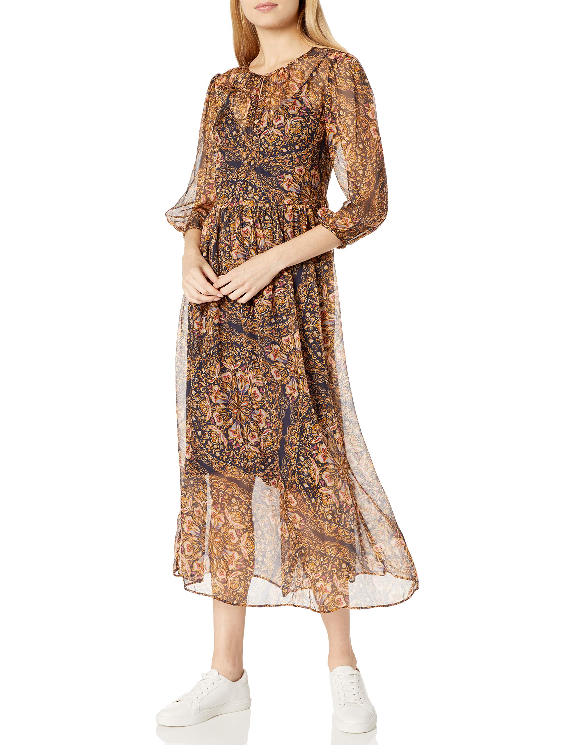 womens Silk printed maxi dress Dress