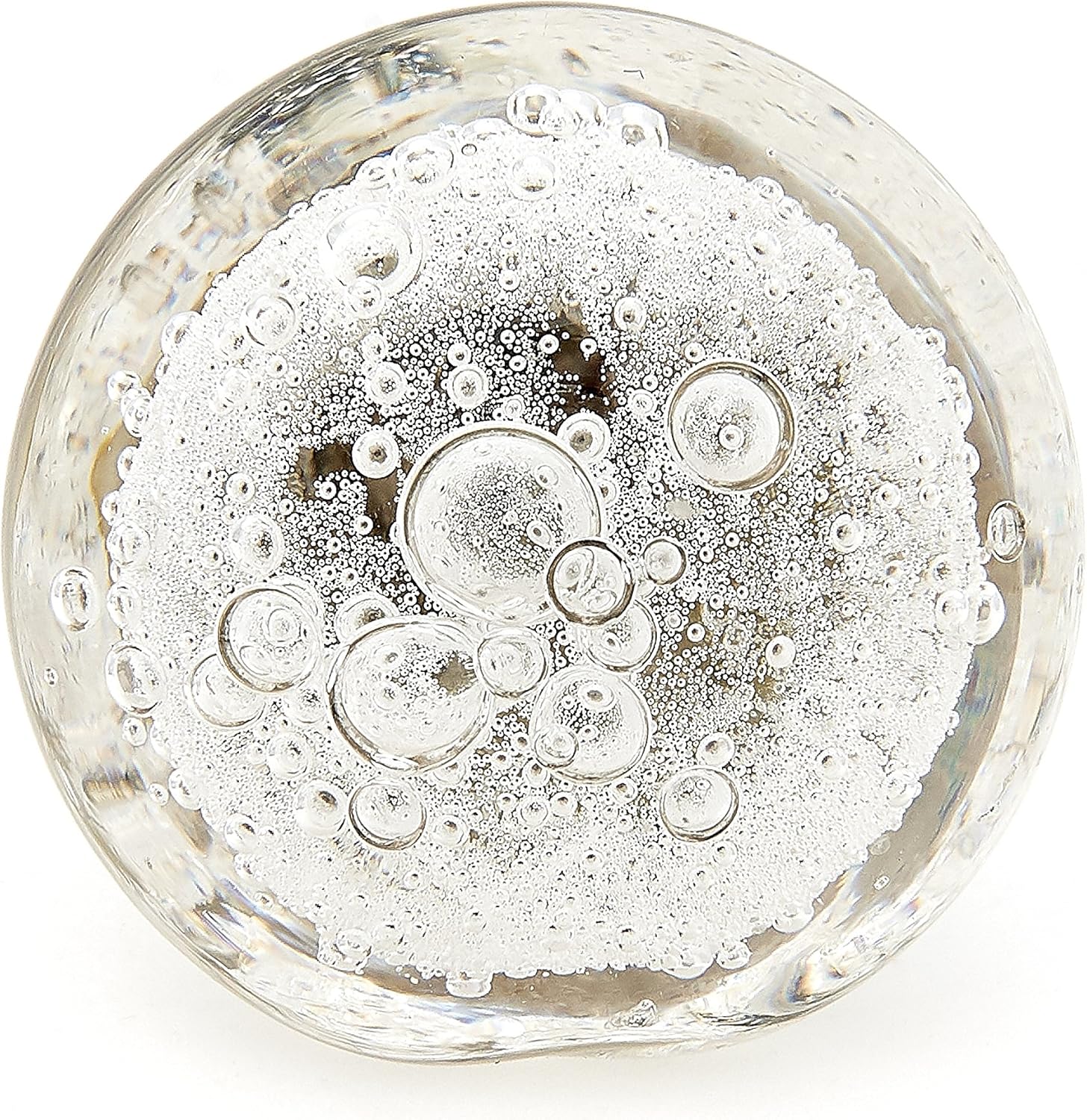 Shabby Restore Clear Bubbles Glass Dresser Drawer, Kitchen Cabinet or Door Knobs, Pulls Nickel Hardware - Pack of 12