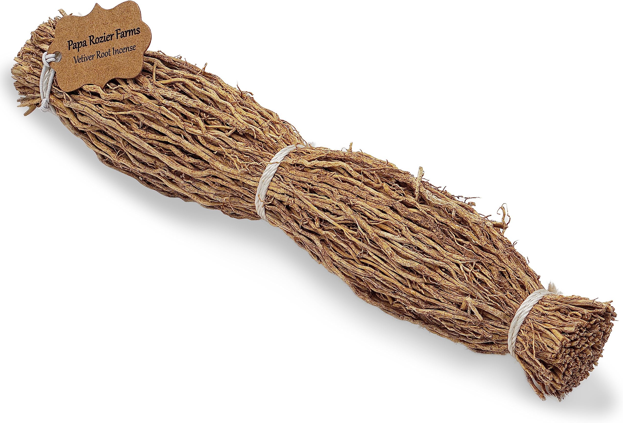 Papa Rozier Farms Organic Vetiver Root Incense Smudge Stick, 6 Inches, 1 Count