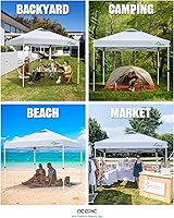 Vista 9 de Tienda de campaña desplegable de 10 x 10 pies, glorieta instantánea para exteriores con parte superior ventilada, parasol con revestimiento plateado