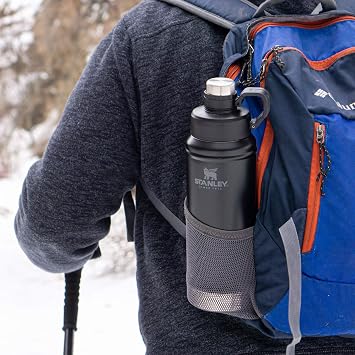 Stanley Classic Easy-Clean Water Bottle with Never Lose Hinged Leak Proof Lid, Stainless Steel Thermos for Cold Beverages, Wide Mouth Insulated Thermos