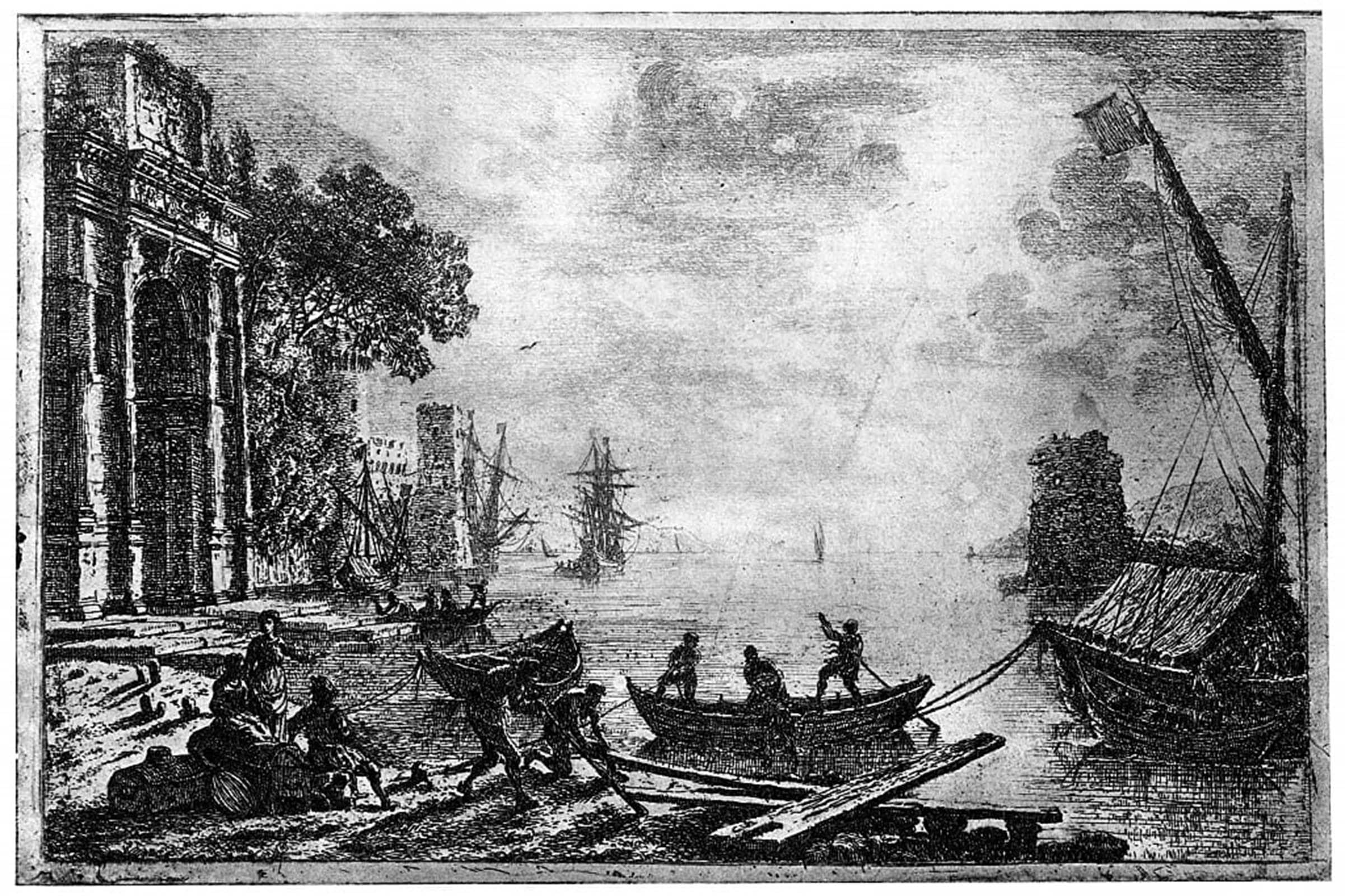 Affiche Mur Art Poster Coucher de soleil Claude Lorrain Graffiti