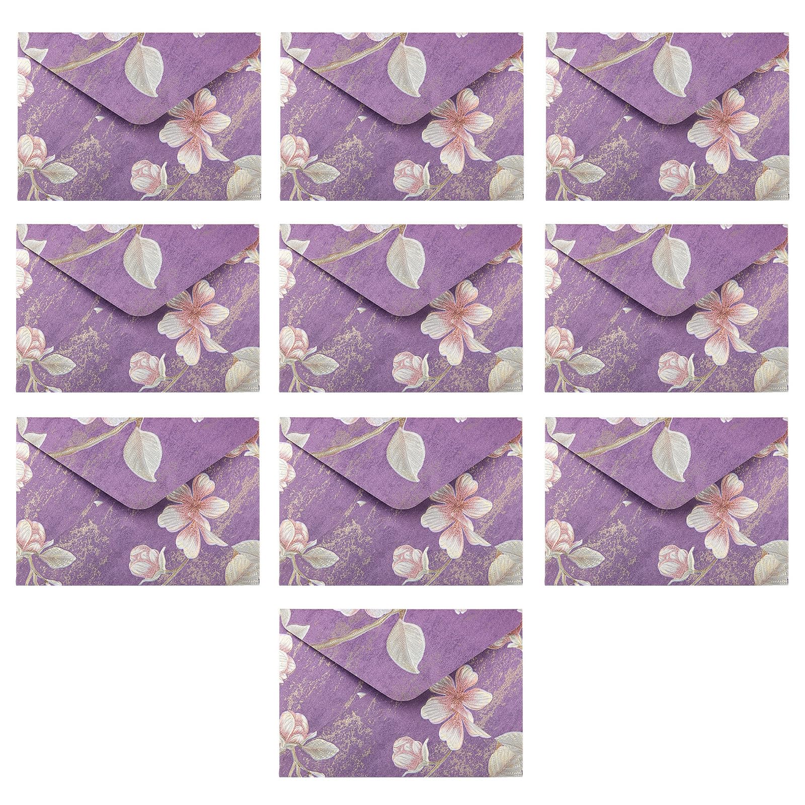 Lot de 10 enveloppes à rabat élégantes style vintage pour invitation de mariage, Saint-Valentin et invitation faite à la main 15,2 x 10,2 cm