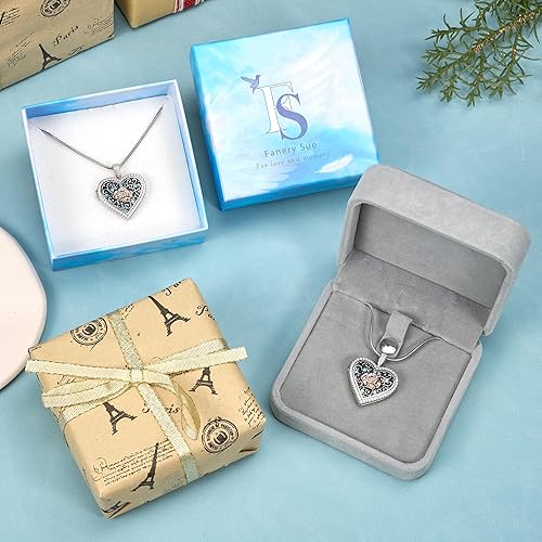Miniatura 8 de Fanery Sue Heart Locket Necklace that Holds Pictures, Lockets Necklaces Customize Photo Pendant Picture Jewelry for Women