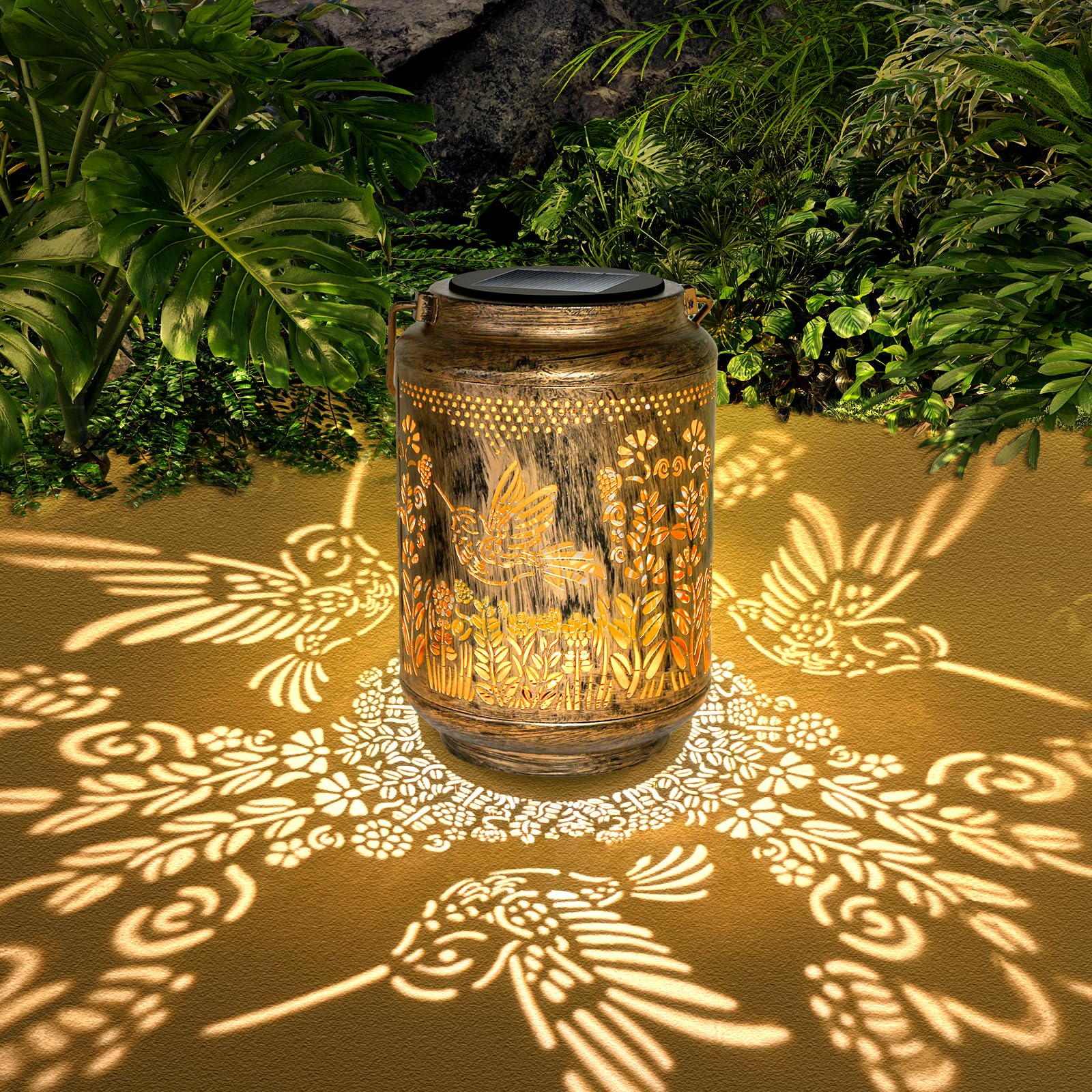 Birthday Gifts for Women Unique, Hummingbird Solar Lantern Garden Ornaments Outdoor, Gardening Presents for Mum Grandma Her,Hanging Garden Lights for Patio Lawn Yard Decor — view 9