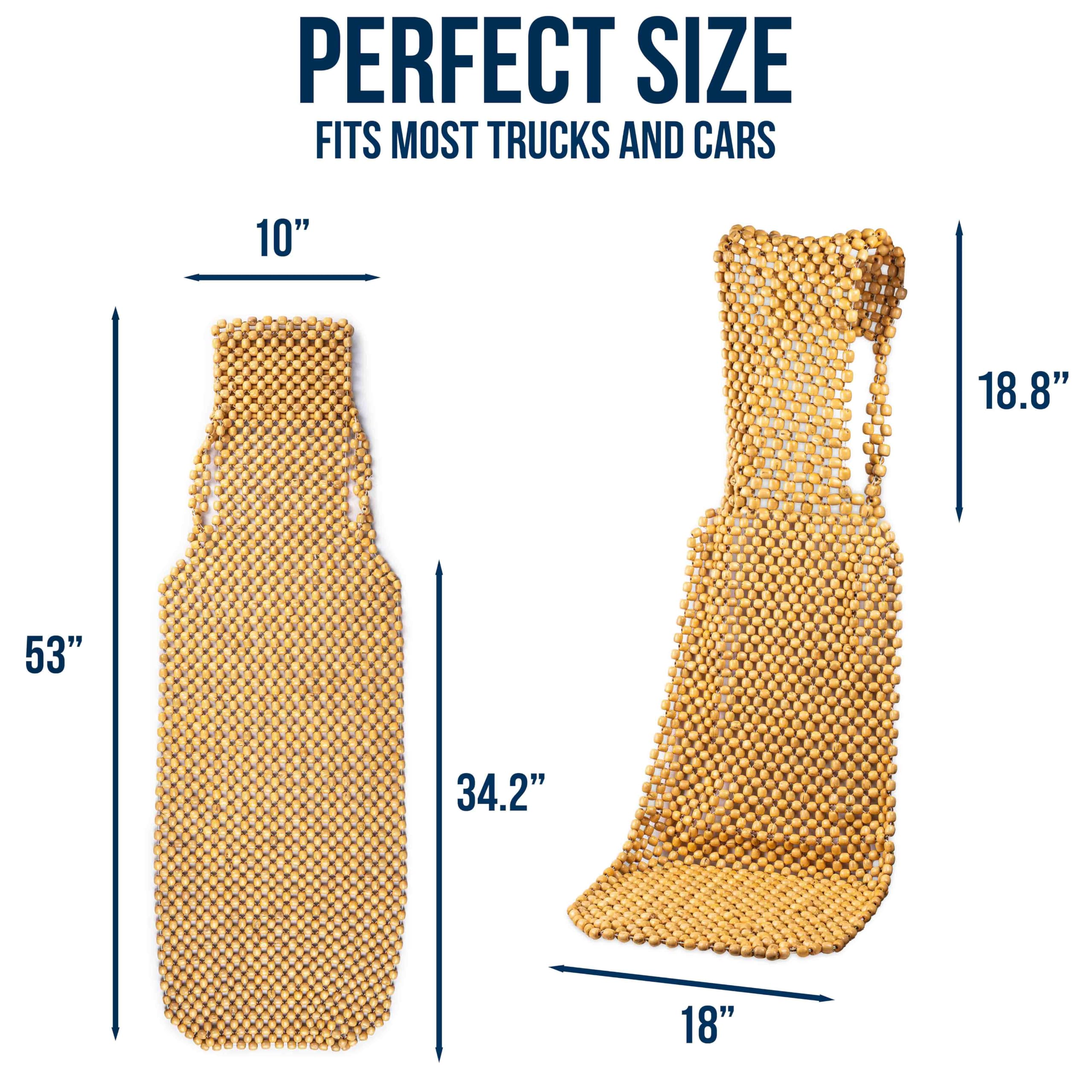 Zone Tech Housse de siège en Perles pour Voiture, Coussin de Massage, Perles en Bois Naturel pour Semi-Camion, remorque, Voiture (Naturel, 1 pièce)