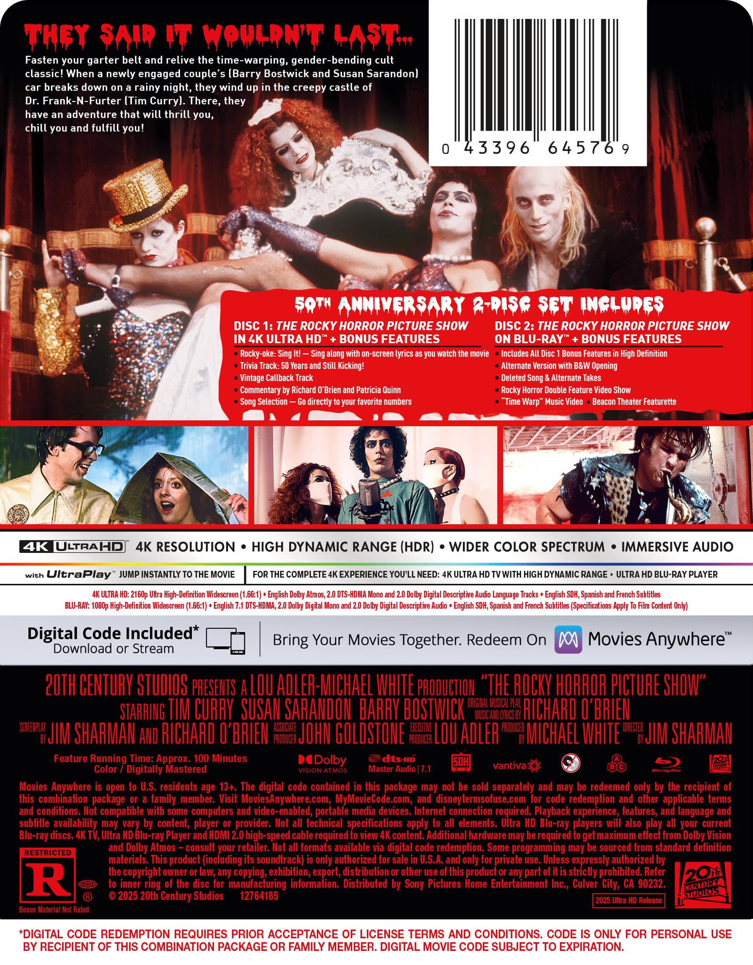 The Rocky Horror Picture Show [Blu-Ray] [Region Free] (Sottotitoli in italiano)