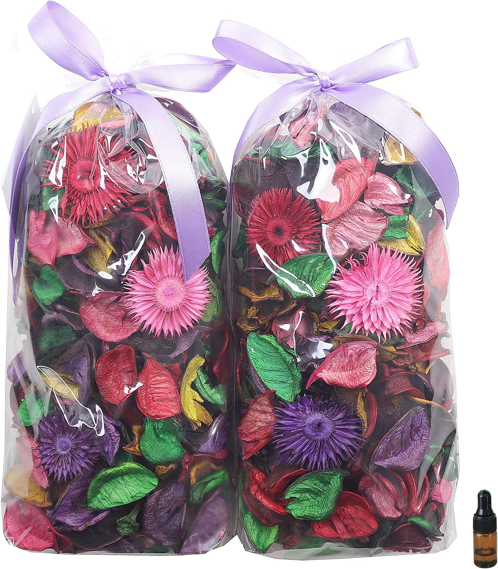 Qingbei Rina Potpourri Bags, Mixed Scented Potpourri Dried Flowers, Decorative Bowl Filler,Home Fragrance Sachet Petal, Holiday Bathroom Decor,8.4 oz(Colorful)