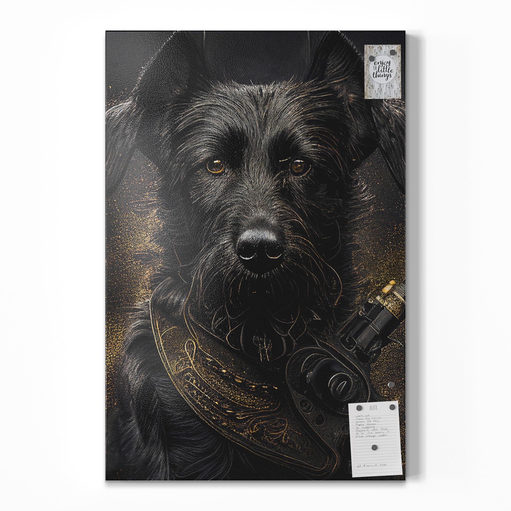 DEQOART Lavagna magnetica in metallo, 60 x 90 cm, motivo "Steampunk Wachter", lavagna bianca per tutti i magneti, lavagna magnetica da parete per cucina e ufficio, bacheca magnetica