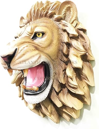 Miniatura 2 de Ebros Gift Placa de escultura de busto con cabeza de león rugiente grande del rey de la selva