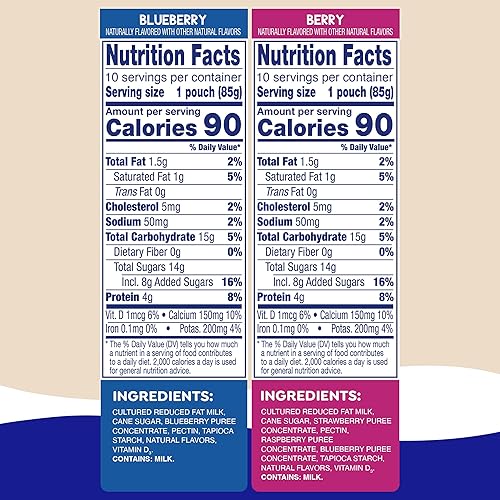 Vista 12 de GoGo squeeZ YogurtZ Paquete variado, fresa y plátano, 3 onzas (paquete de 20), aperitivos para niños hechos de yogur real y fruta, no necesita