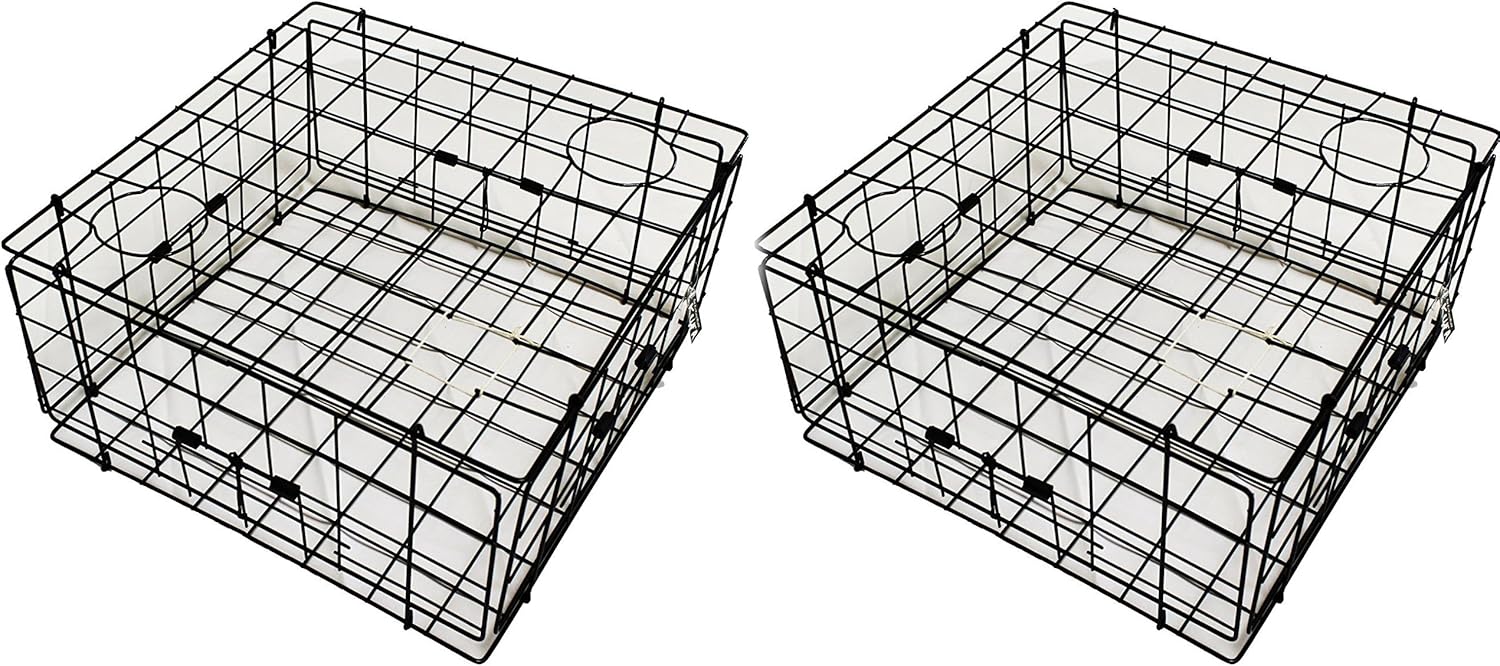 2-Pack of KUFA Vinyl Coated Crab Trap with 4 Single Way Entrance (Size: 24"x24"x12"H) S60x2