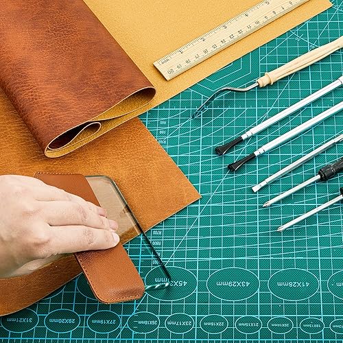 Miniatura 4 de 2 juegos de herramientas de pulido de cuero, herramientas de trabajo para bruñido de vidrio, suministros de bruñido con mango para técnicas de