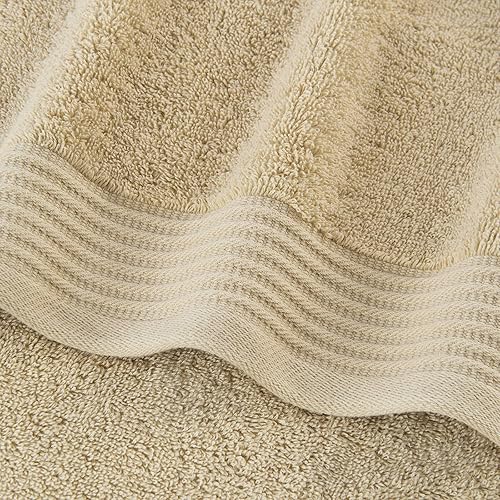 Miniatura 2 de VANZAVANZU Juego de toallas de baño de algodón suave prémium (paquete de 6, 1628 pulgadas), color beige