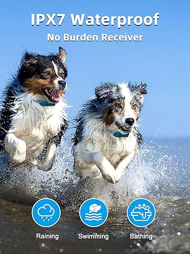 Miniatura 4 de Bousnic Collar de entrenamiento para perros con control remoto, collares de choque impermeables de 4000 pies, 2 perros para perros grandes, medianos