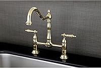 Vista 2 de Kingston Brass KS1172AL Heritage Bridge - Grifo de cocina, latón pulido