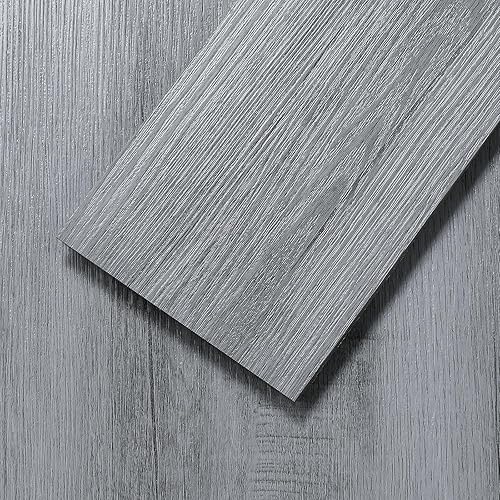 Peel and Stick Floor Tile, 36-Pack 36"x 6" Light Grey Wood Grain Sticky Tiles, Waterproof Vinyl Flooring Cover 54 sq. ft, DIY Luxury Vinyl Plank Flooring for Bedroom, Living Room, Kitchen