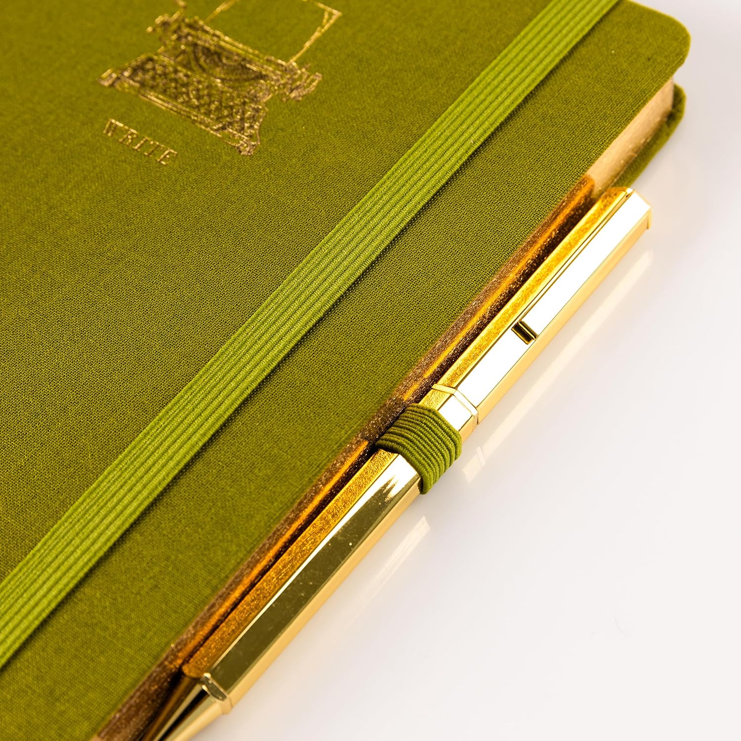 Graphique Typewriter Lined Journal Plus Pen Luxe Collection, Hardcover Diary Notebook for Writing, Gold Foil Embossing, 160 Pages, 6” x 8”