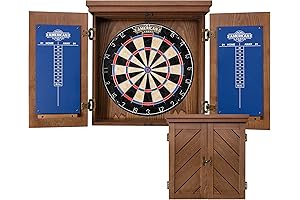 American Legend Rustic Dart Board Cabinet with 18" Board & 6 Steel Tip Darts