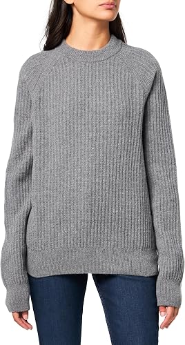 BOSS, Chunky Knit Wool Blend Crew Neck Sweater, Frozen Clay, S