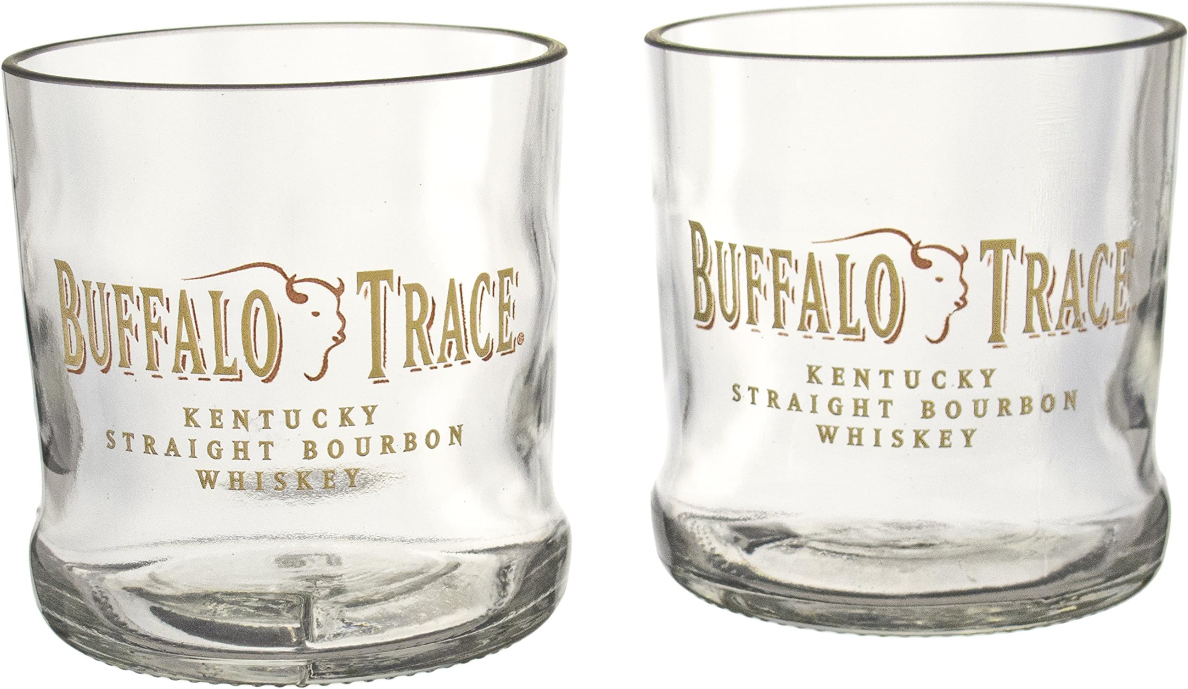 Buffalo Trace Whiskey Reclaimed Bottles Drinkware Glassware Barware Old Fashioned Glasses Set