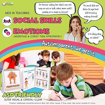 Autism & Prosperity Kids Emotions & Social Life Skills Autistic Children Set ASD Child Boys Girl Teen Learning Materials Toys Game Sensory Special Needs No 1-3 Toddlers Age Gifts 3 4 5-7 8-12 Products