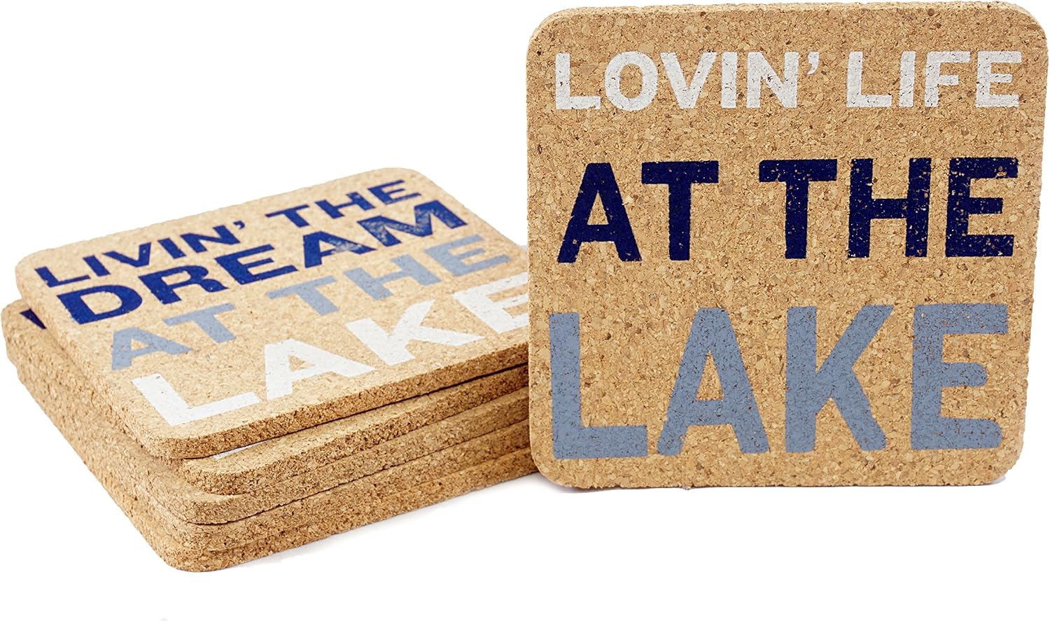 DEI Lake Sayings Coasters, 4"sq, Mulitcolor