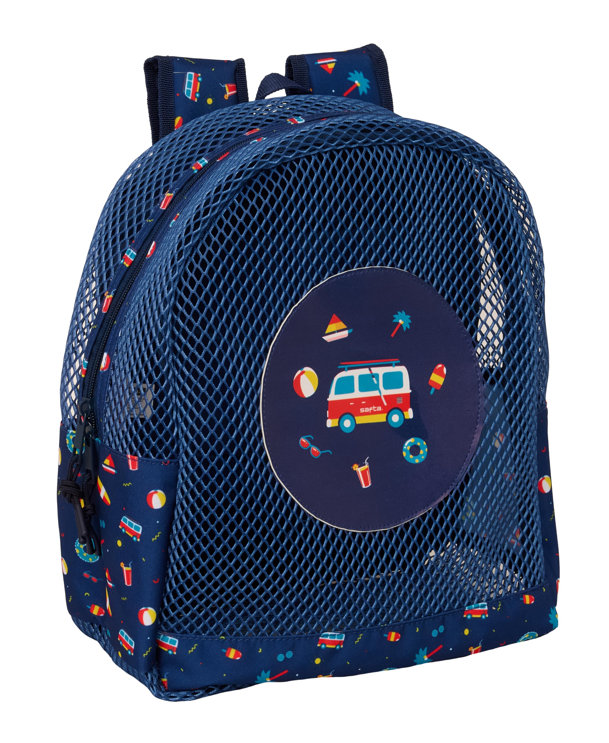 SAFTA SURF - Mochila Infantil de Playa, Anti Arena, con Asas, Fácil Limpieza, Ideal para Niños de Diferentes Edades, Cómoda y Versátil, 32x12x38 cm