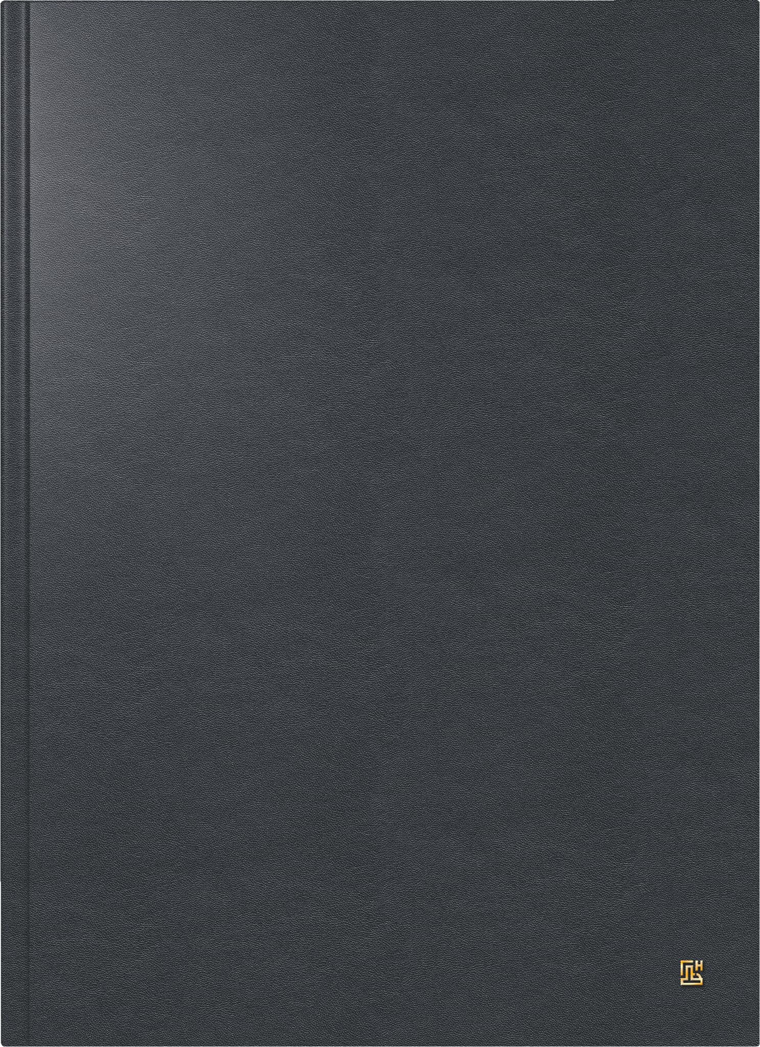 BRUNNEN Buchkalender Mod. 787 2027 | A4, Leder, schwarz